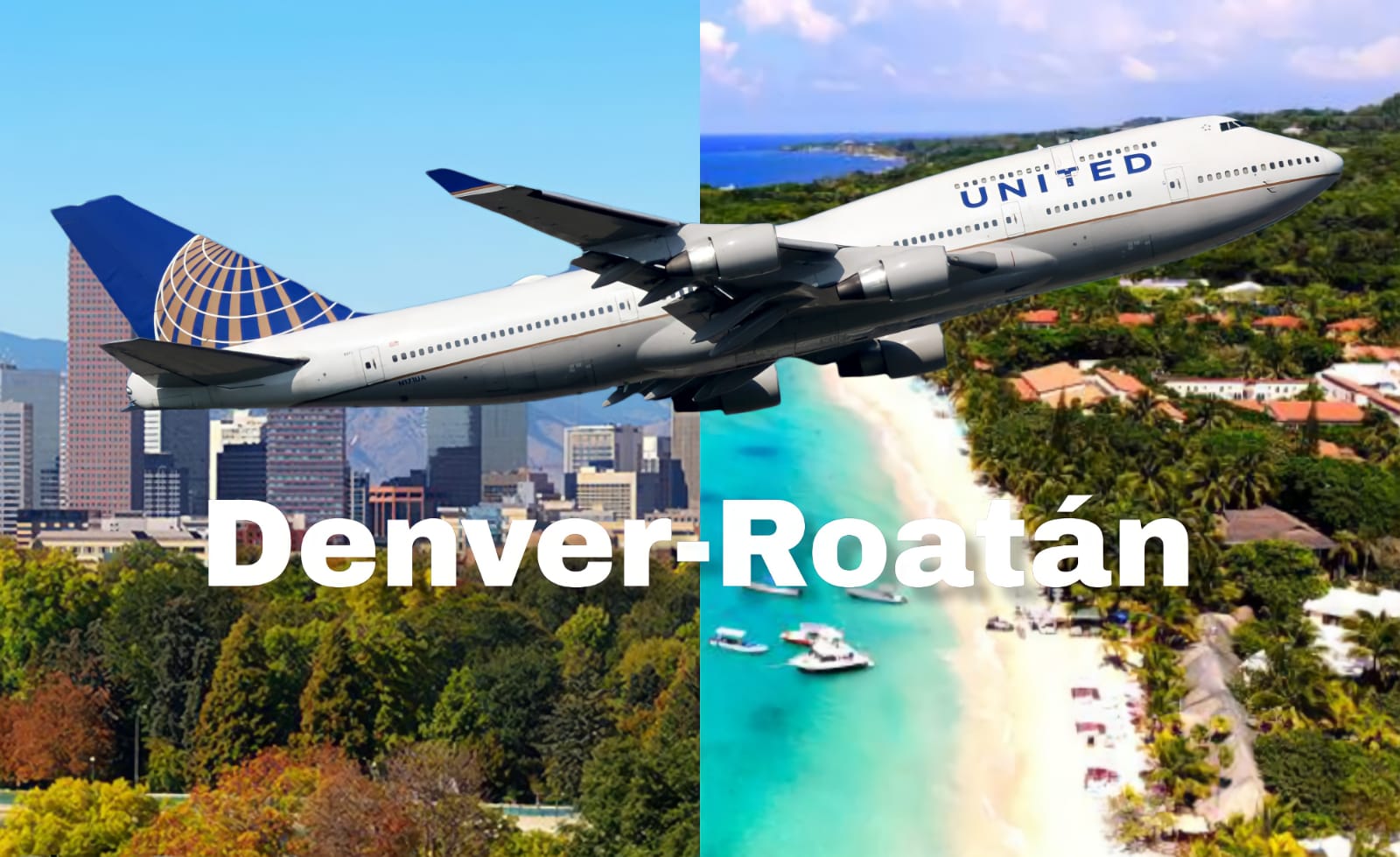 United Airlines anuncia vuelo directo de Denver a Roatán a partir de diciembre