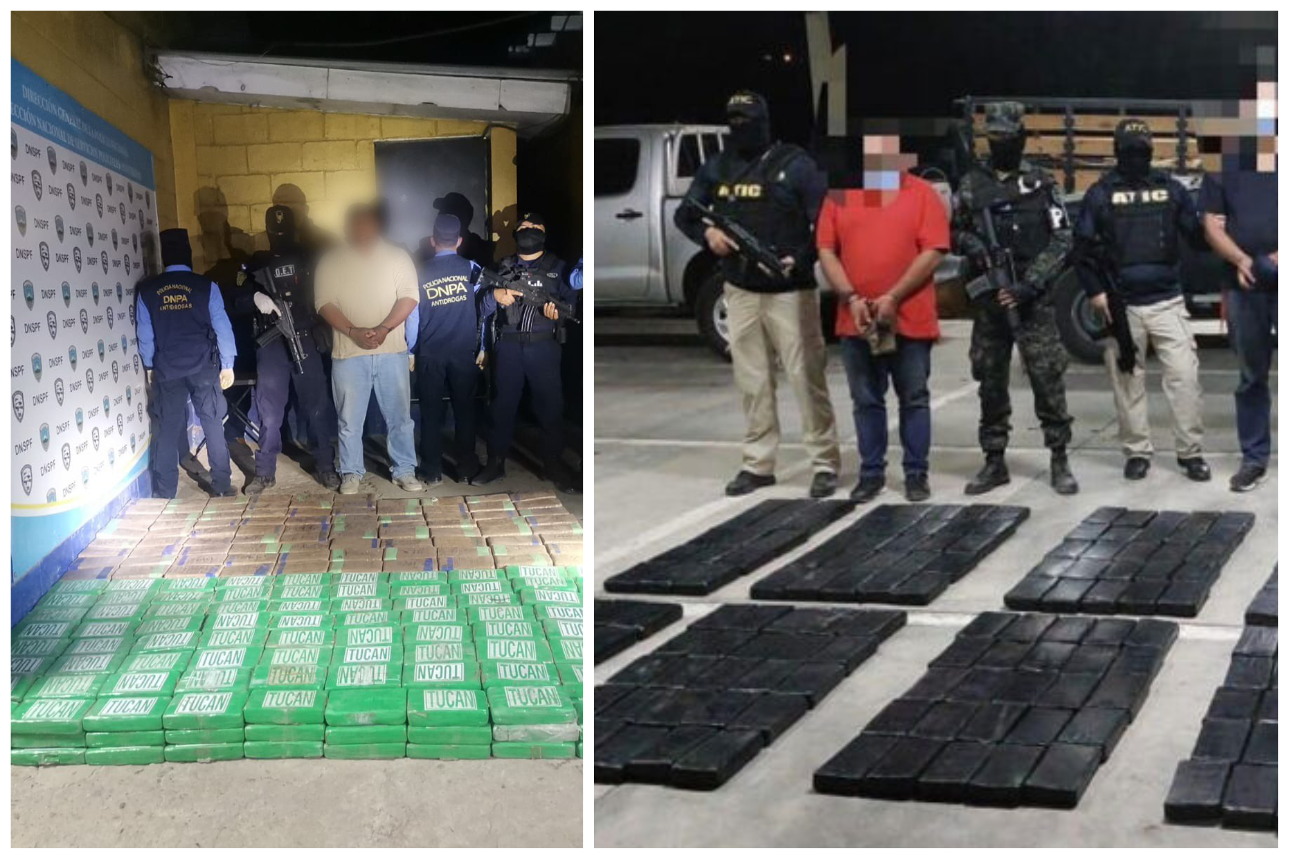 Casi 700 kilos de supuesta cocaína incautados en dos operaciones en el sur del país