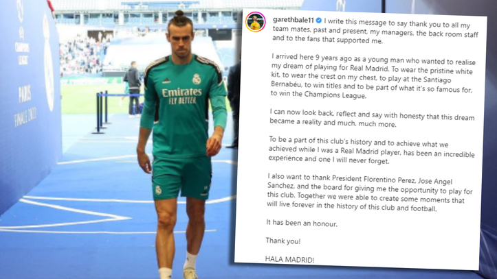 La emocionada despedida de Bale del Real Madrid: “El sueño se hizo realidad y mucho, mucho más”