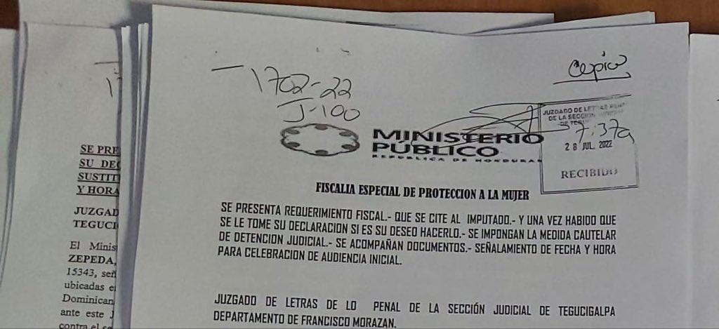 Al menos 40 requerimientos fiscales contra agresores de mujeres en Tegucigalpa