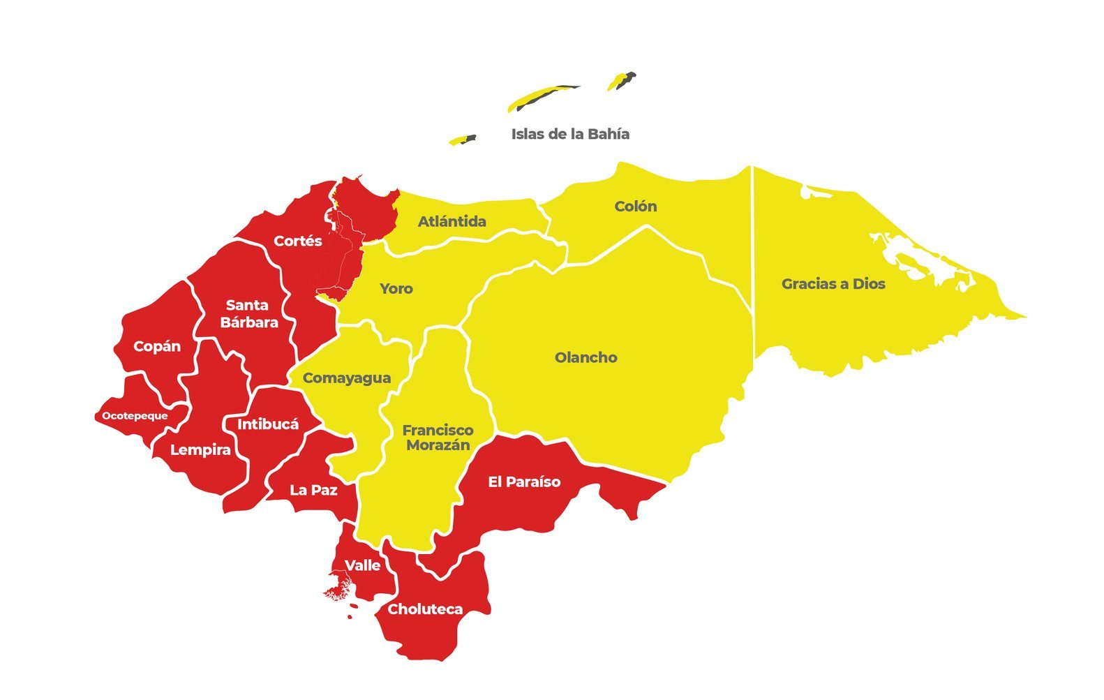Declaran alerta roja en diez departamentos y amarilla en el resto del territorio