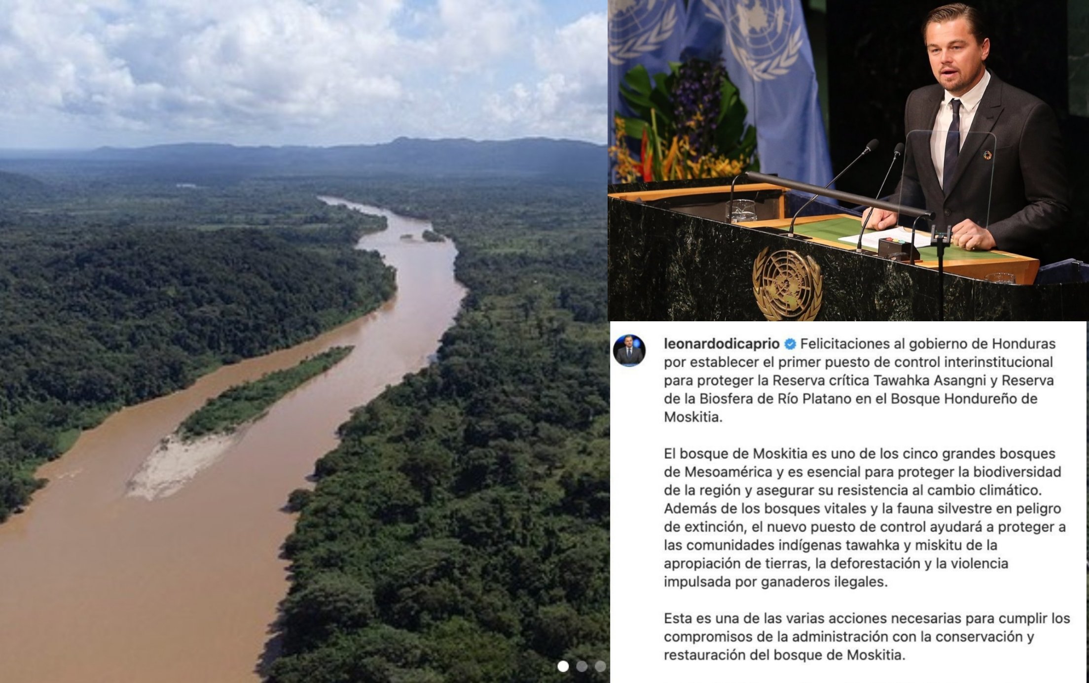 Leonardo DiCaprio felicita al Gobierno hondureño por Puesto de Control ambiental en La Mosquitia