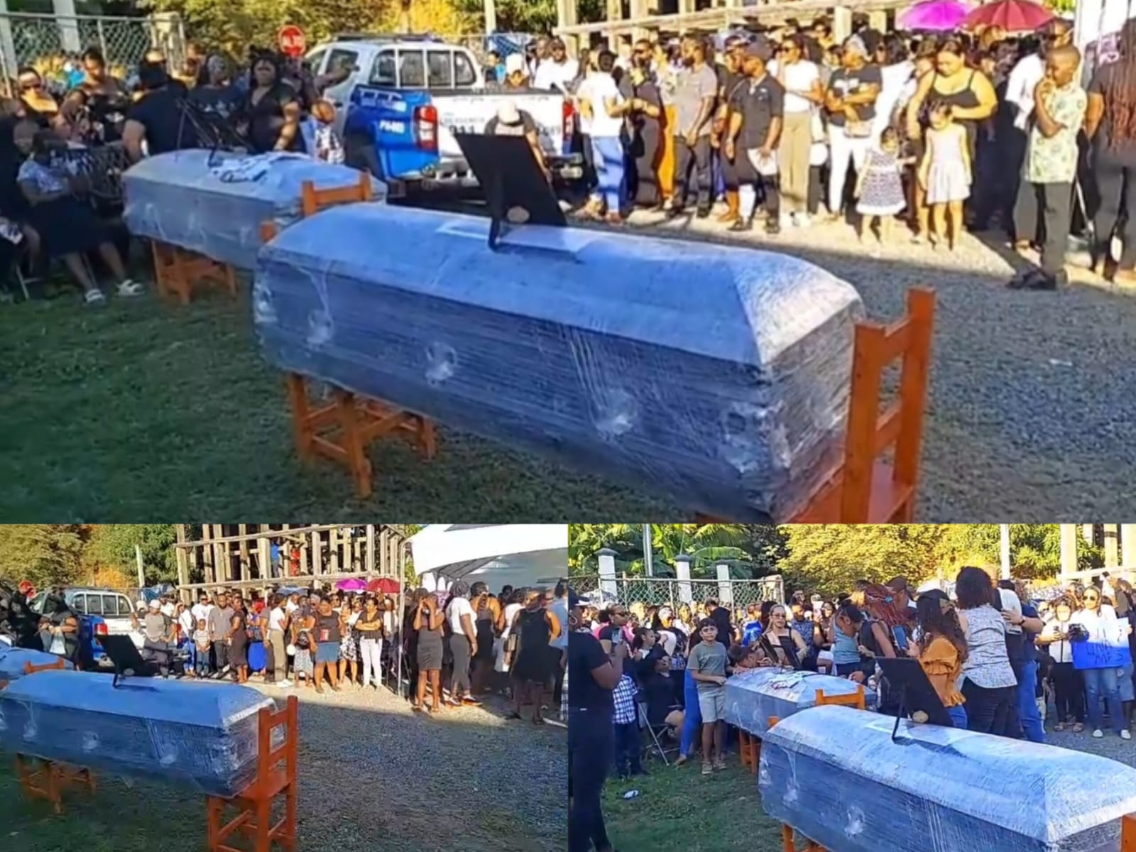 Entre el dolor y clamando por justicia sepultan a las tres féminas en Roatán