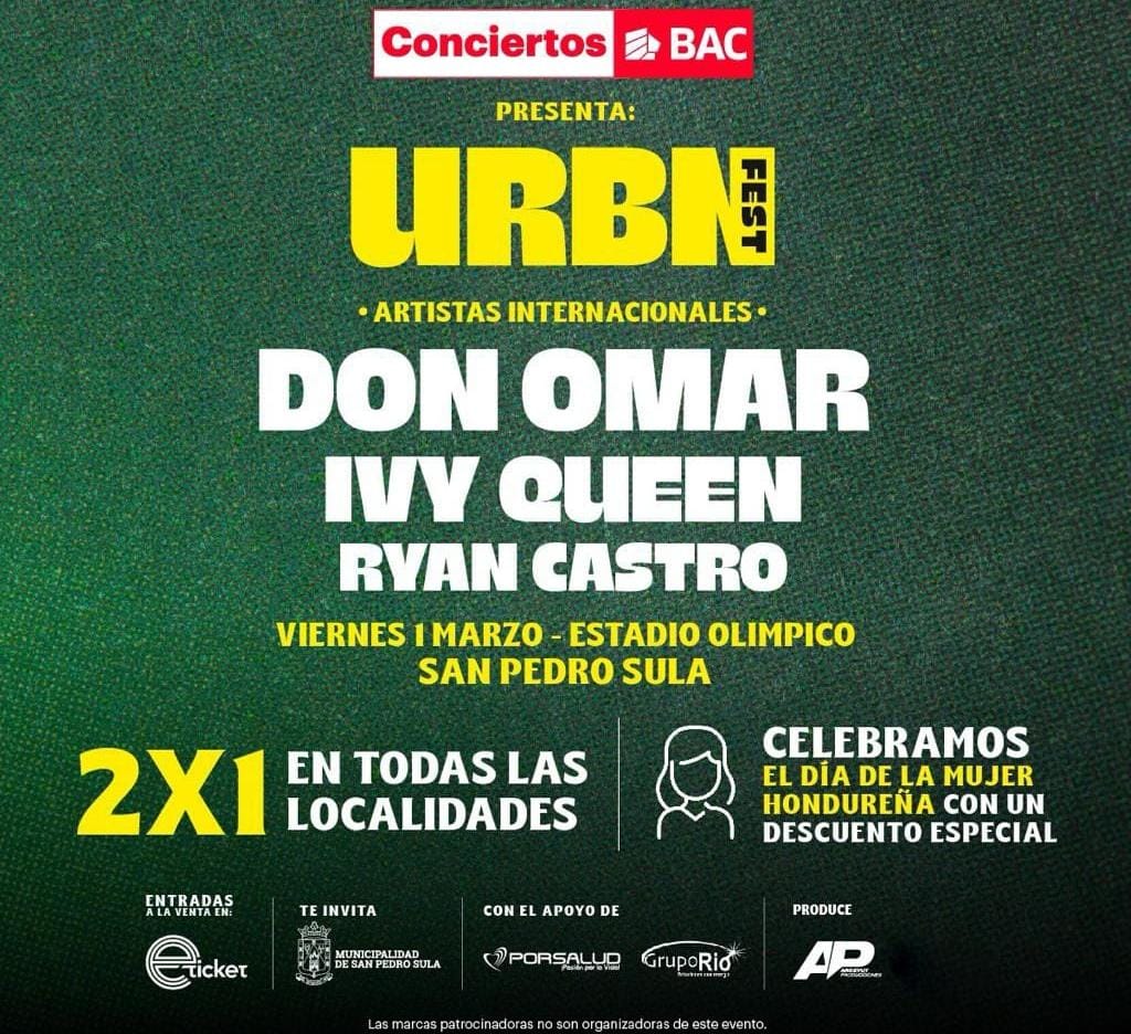 Don Omar, Ivy Queen y Ryan Castro en un mismo escenario en la primera edición del URBN Fest en Honduras